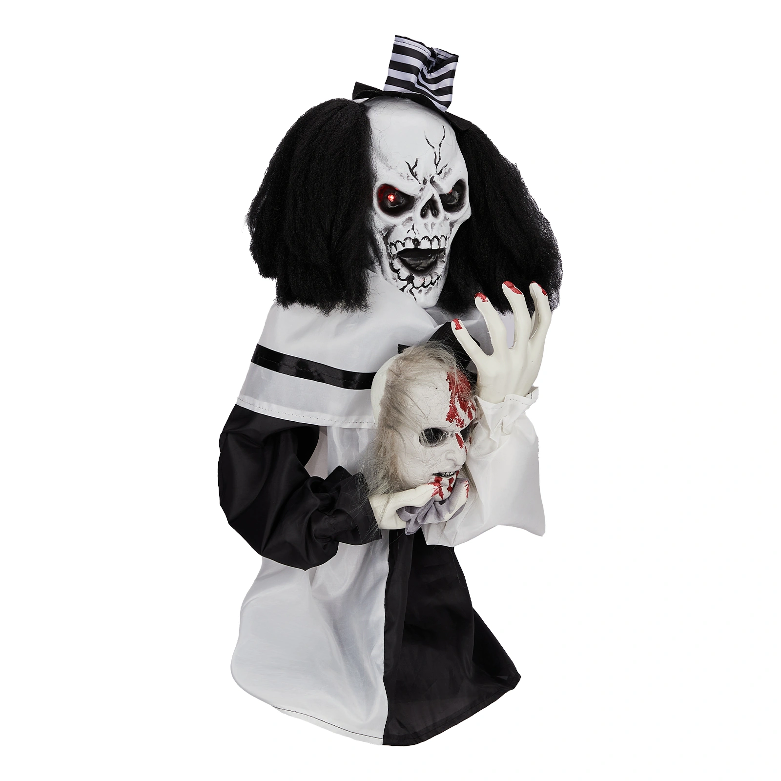 1.8ft Halloween Decoration Scary Clown, Sound-Actived Party Decor with Creepy Sound, Scary Haunted House Props for Indoor Party Home Table Garden Yard Lawn view 2