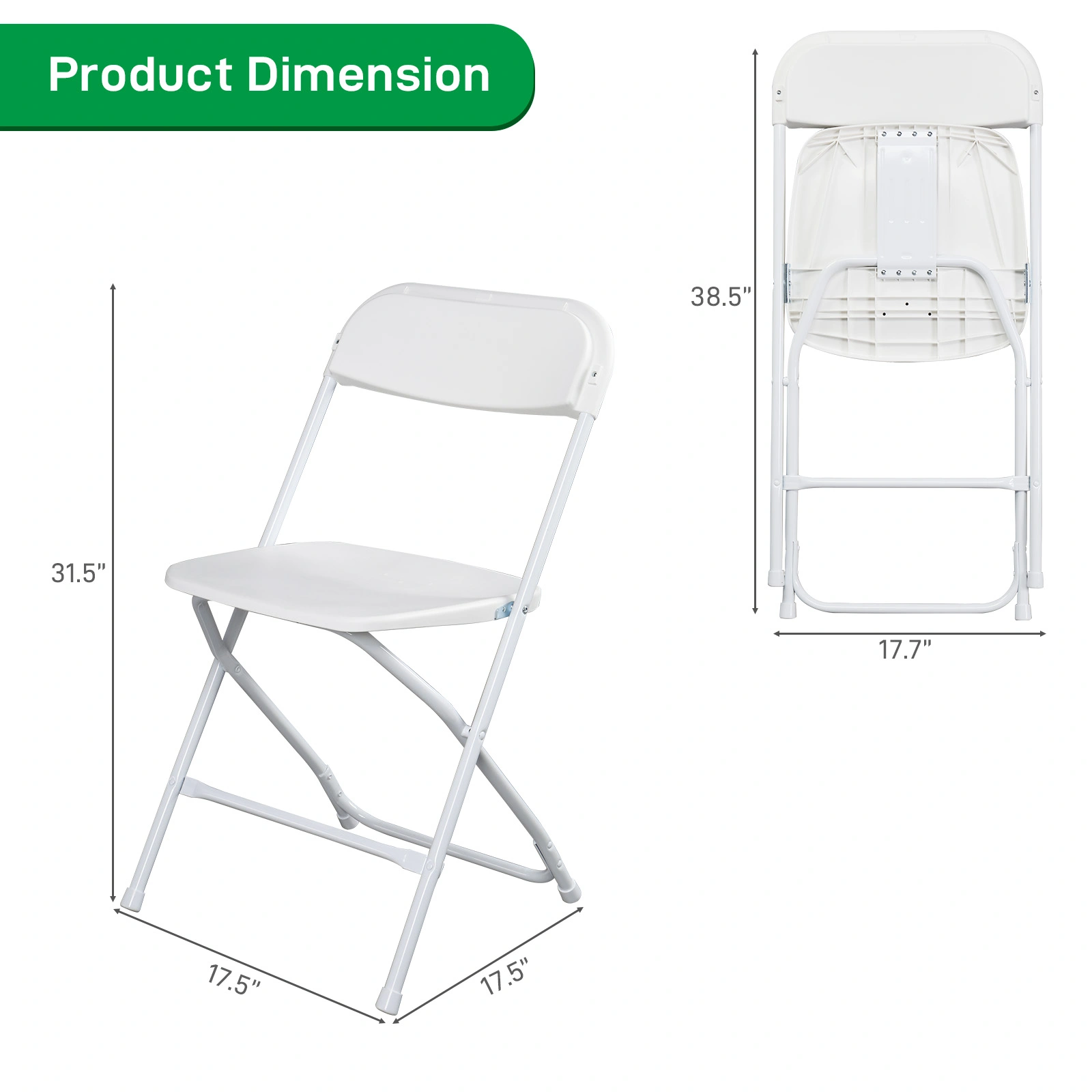10pcs Injection Molding Classic Garden Plastic Folding Chair White view 10