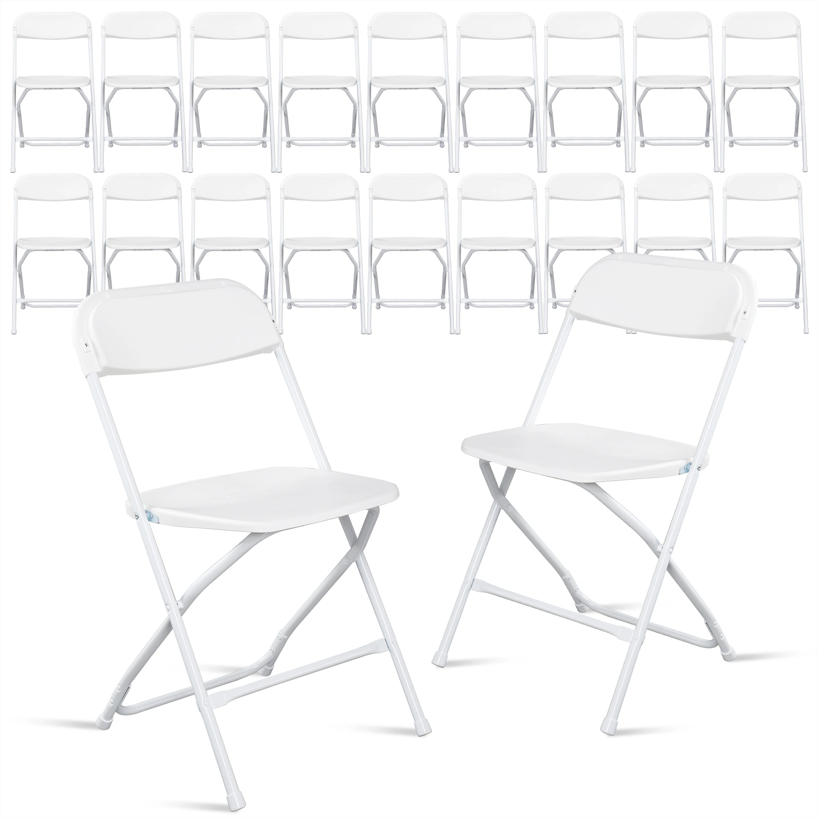 10pcs Injection Molding Classic Garden Plastic Folding Chair White view 24