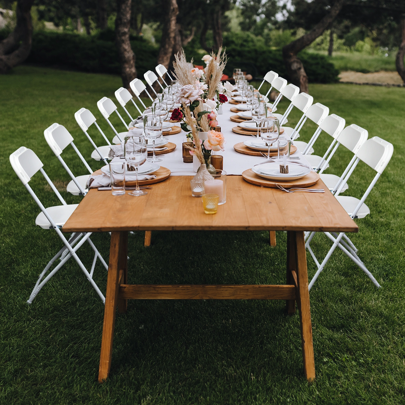 10pcs Injection Molding Classic Garden Plastic Folding Chair White view 7