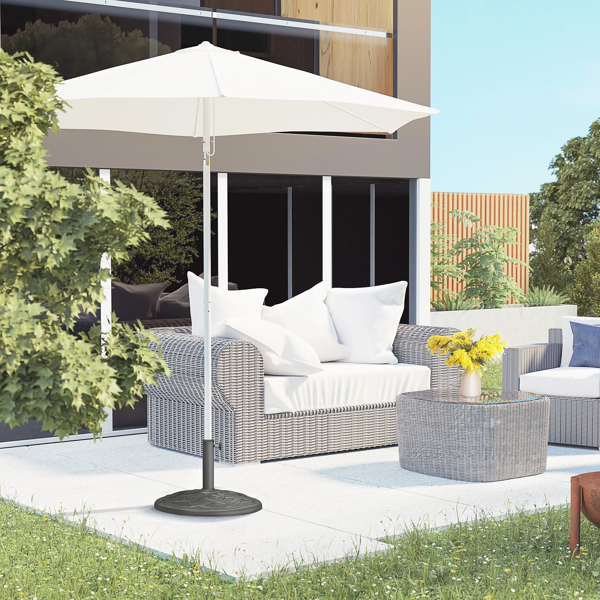Umbrella Base Stand Weighted Patio Table Top Holder for Market Umbrellas Outdoor Garden