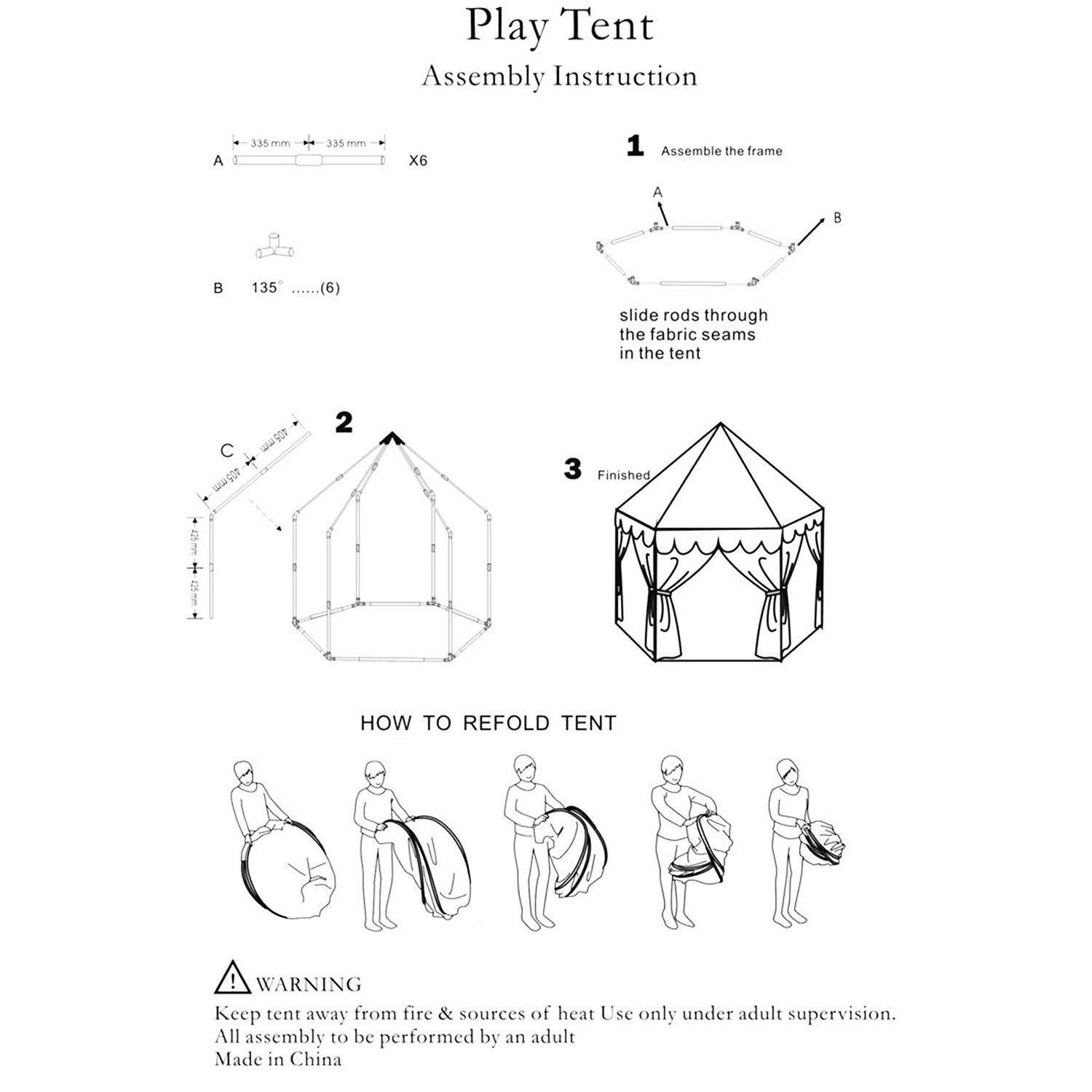 Foldable Princess Play Castle Tent for Girls, Large Space Playhouse with Breathable Mesh Doors, Stable Structure Indoor Outdoor Play Tent, Ideal Gift for Toddler Girls Play & Relax-pink view 13