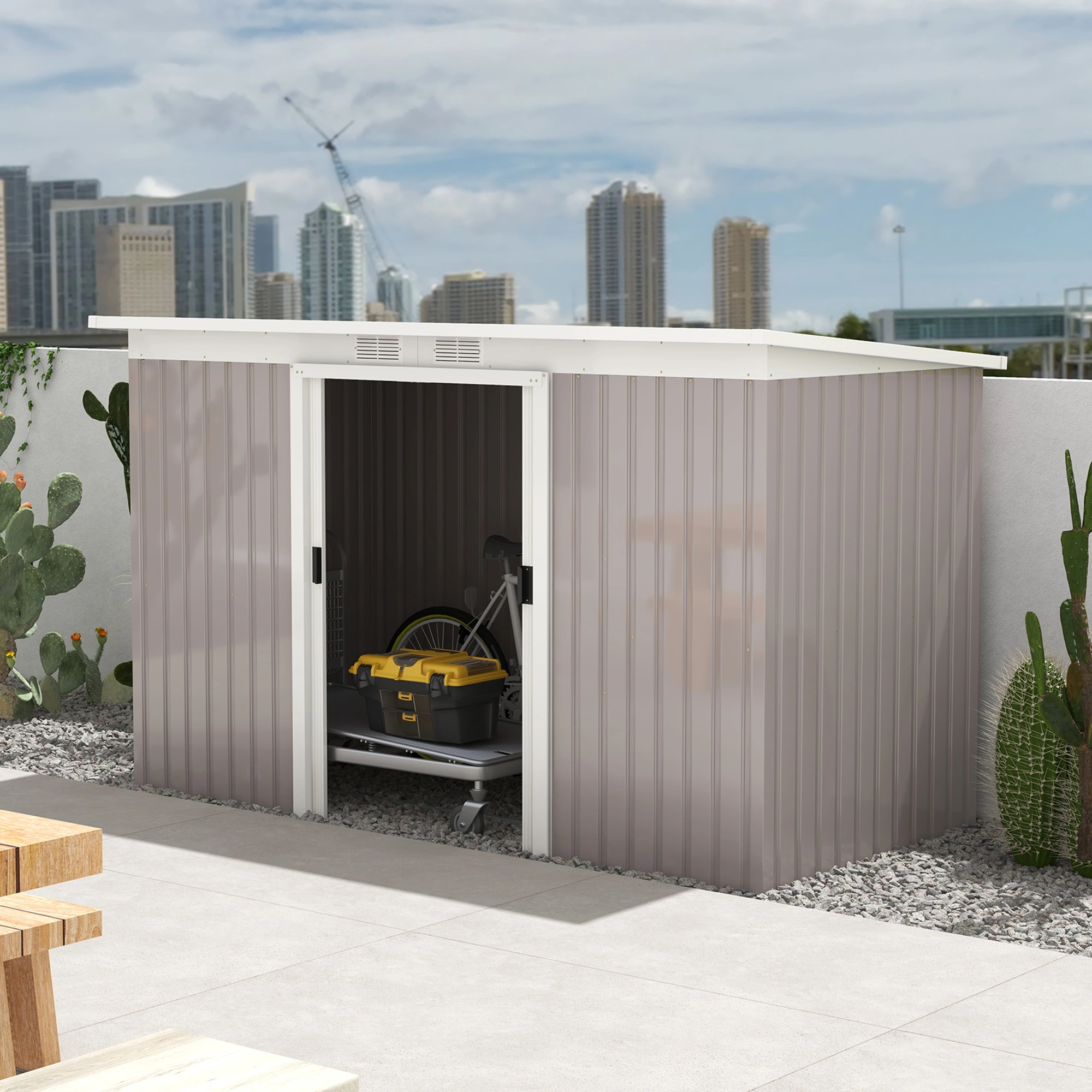Garden Shed - Outdoor Storage Building with Water-Resistant Construction