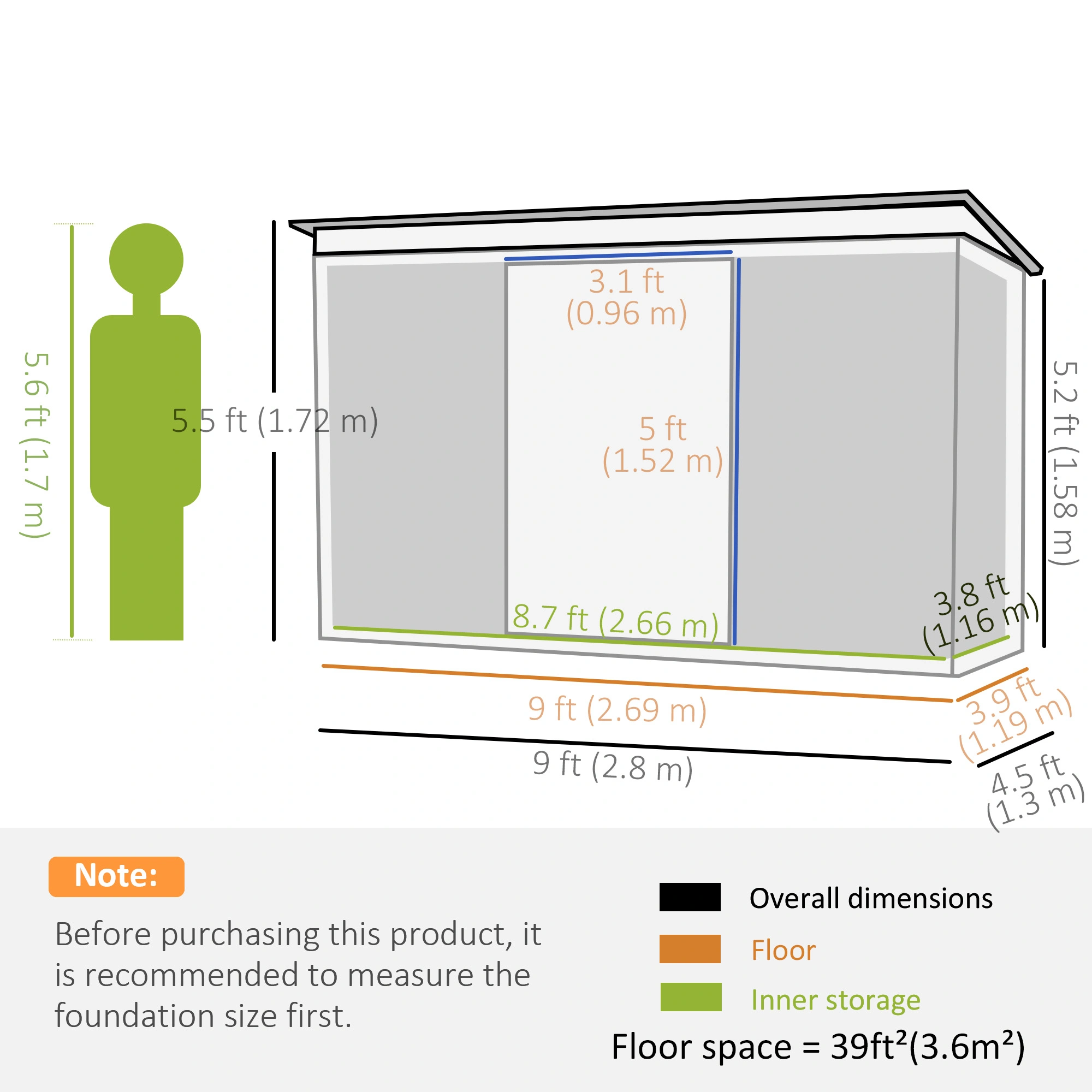 Garden Shed - Outdoor Storage Building with Water-Resistant Construction view 3