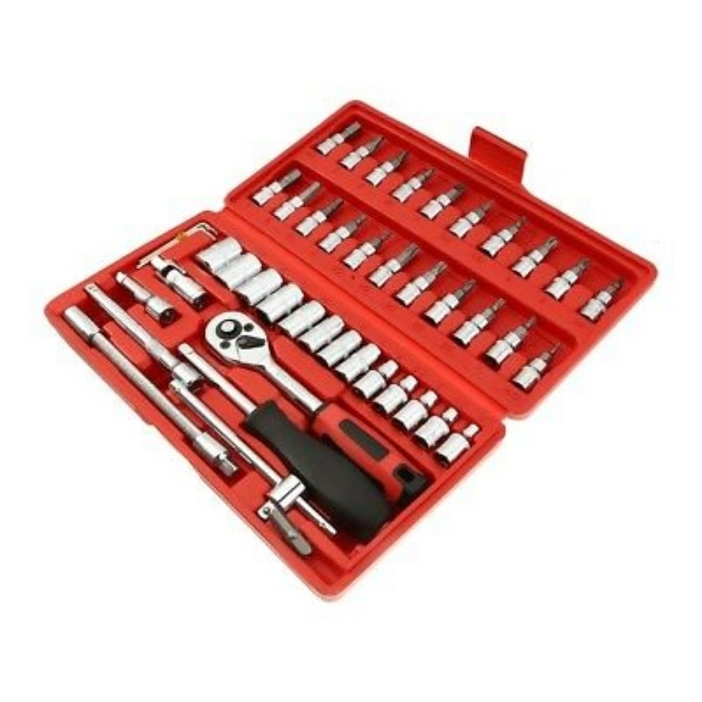 46PCS 1/4 Inch Socket Wrench Screwdriver Bit Set Ratchet Driver Tool Kit Repair