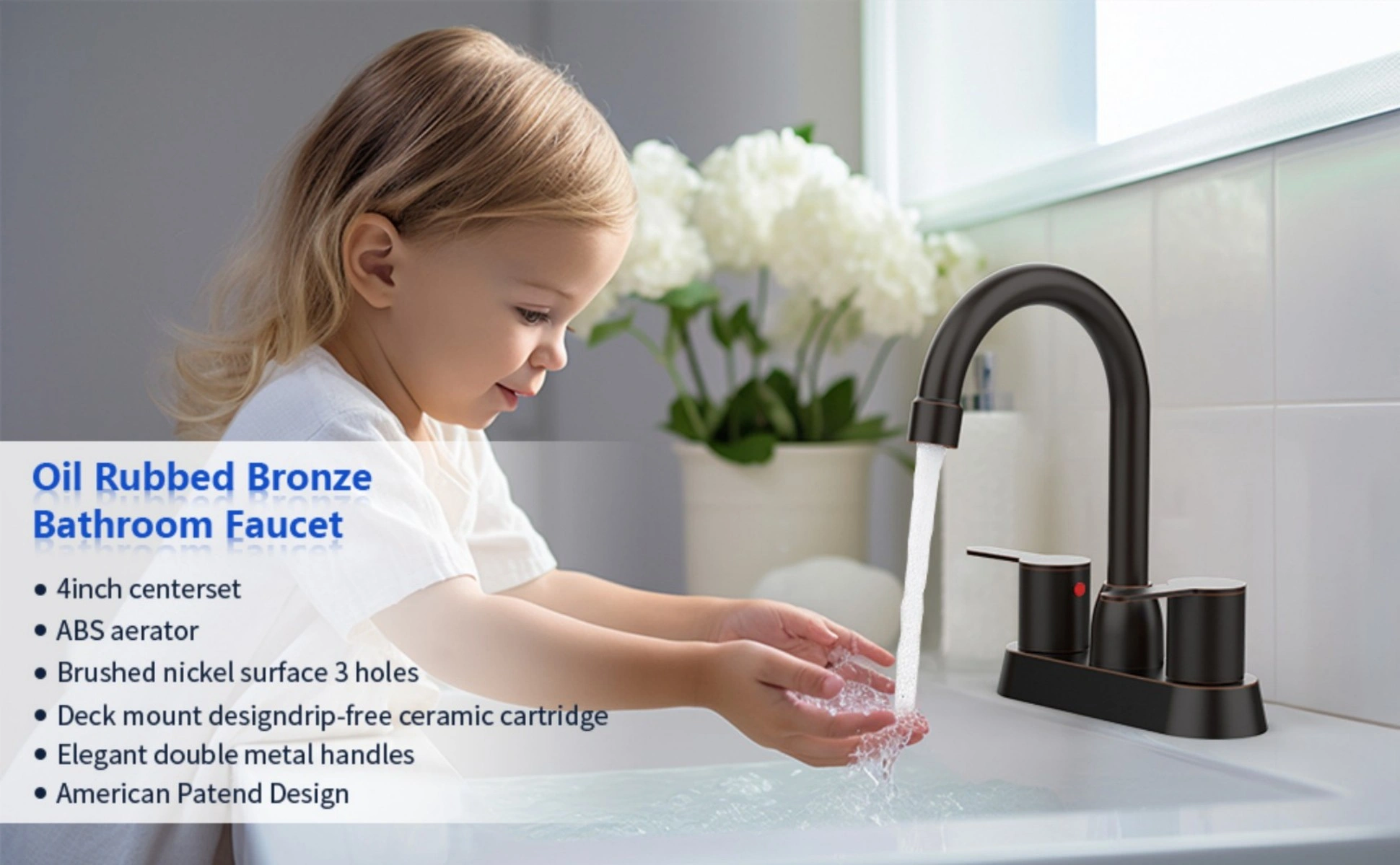 2 Handles Bathroom Sink Faucet, Oil Rubbed Bronze Centerset RV Bathroom Faucets for 2/3 Hole[Unable ship on weekends, TK/TEMU only for pickup, only TX10643 warehouse supports GOFO] view 7