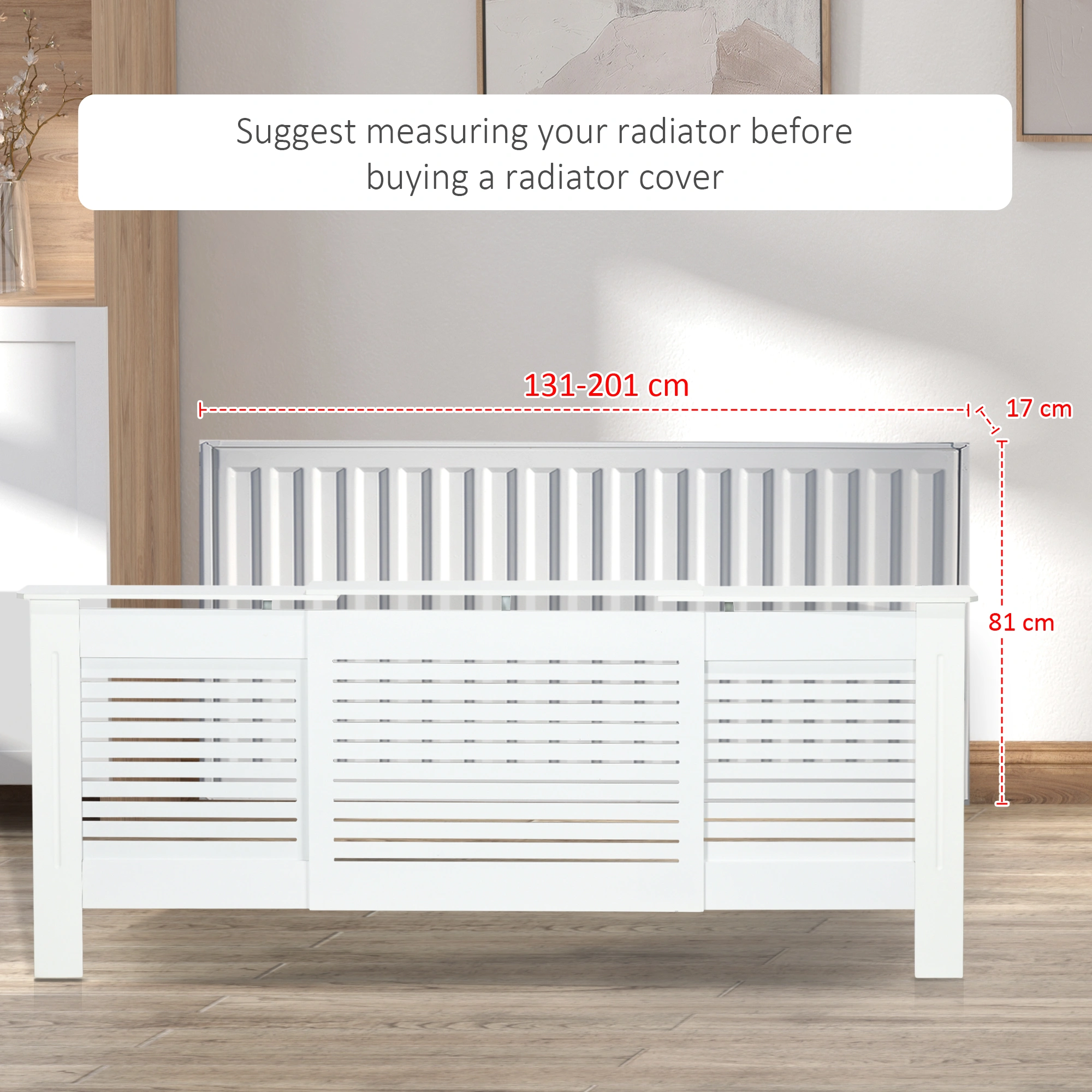 Decorative Radiator Cover with Ventilated Design, Wooden Heat Convector Cover for Home view 5
