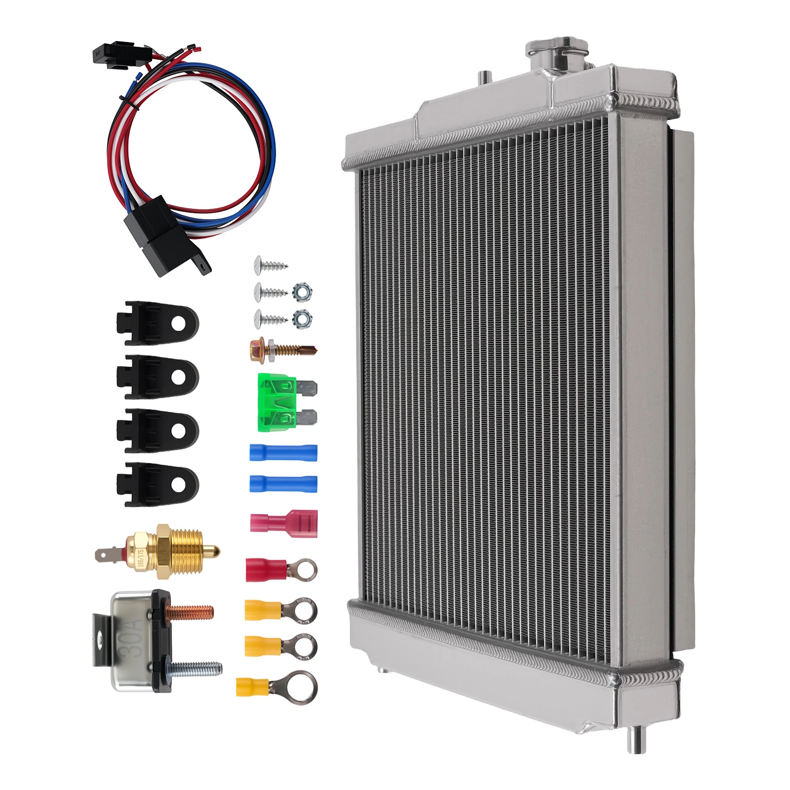 Aluminum Cooling Radiator fit for Honda Del Sol 1993-1997 MT+Fan Shroud Kit view 6