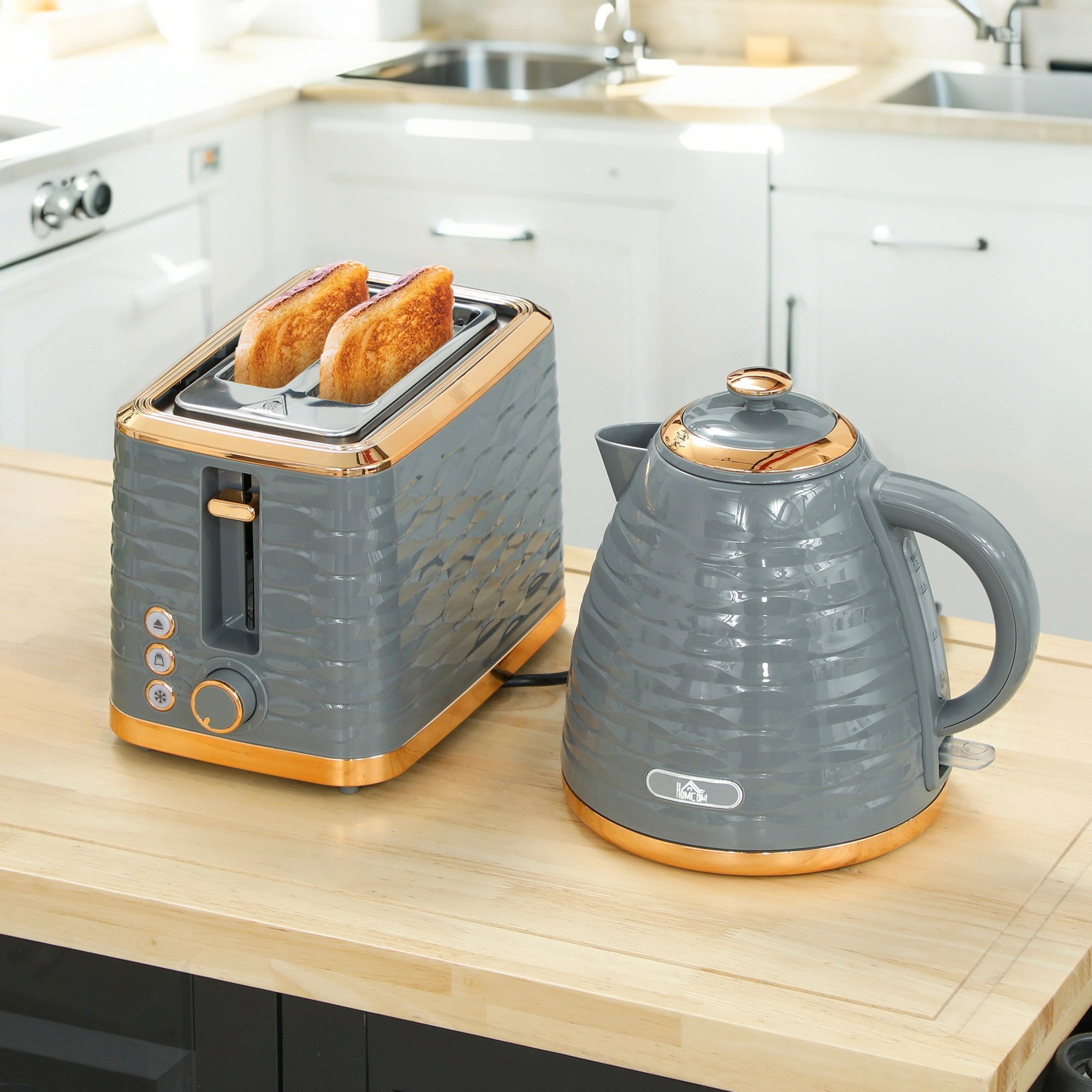 Kettle and Toaster Set - 2 Piece Kitchen Appliance Bundle with Stainless Steel Finish, Auto Shut-Off, Cord Storage, 1.7L Capacity, Quick Boil & Toast view 4