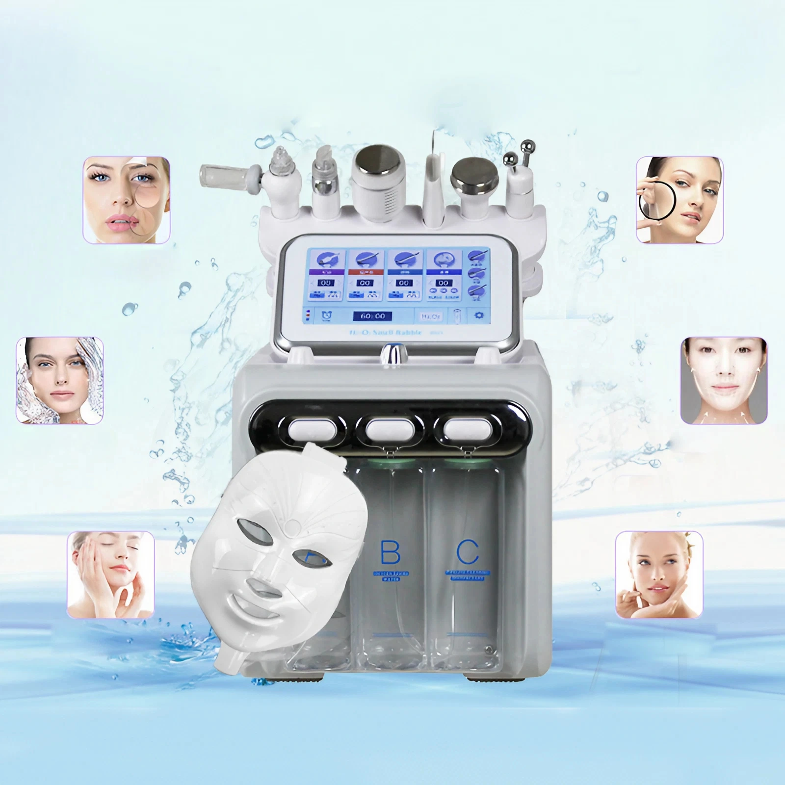 7 in 1 Aqua Hydra Facial Derma Peeling Machine - Hydro Dermabrasion Skincare Device for Face