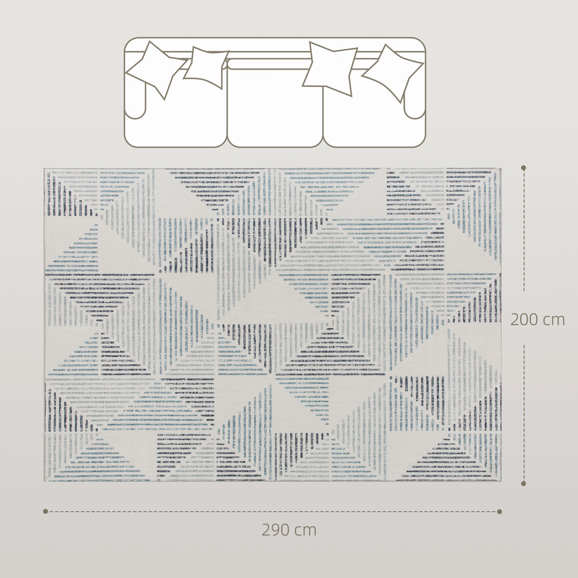 Rug - Soft Plush Floor Carpet, Non-Slip Area Mat for Living Room, Bedroom, or Hallway, Easy Clean Modern Design view 3