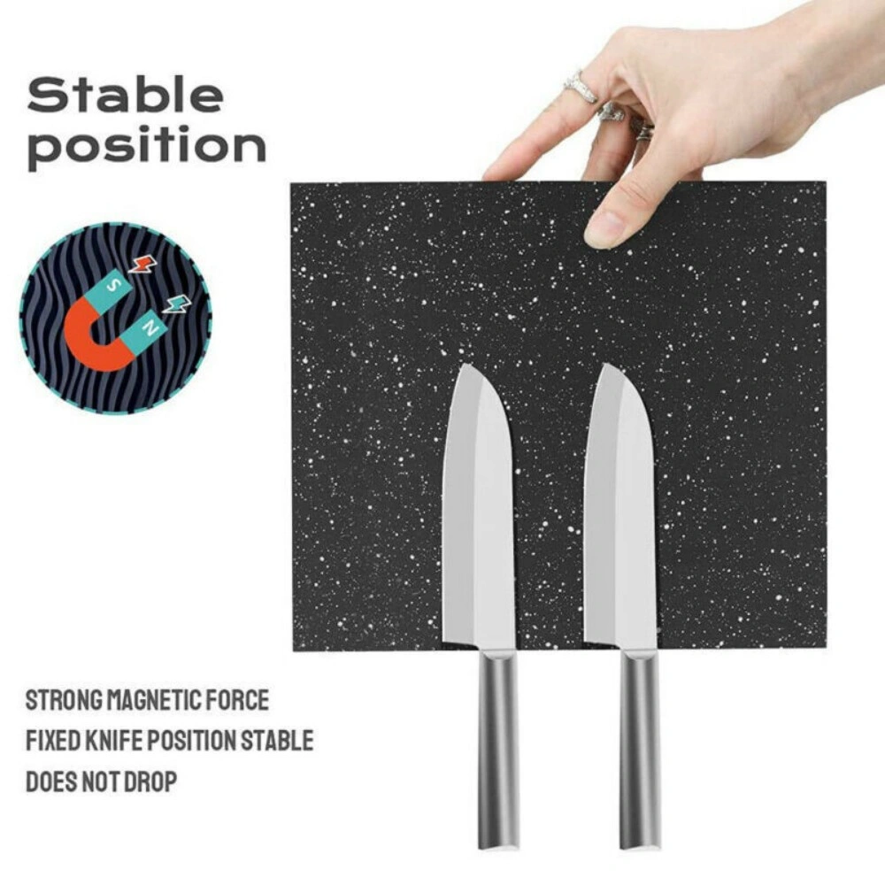 Magnetic Knife Holder Block Rack - Kitchen Organization & Cutlery Set Storage Shelf view 4