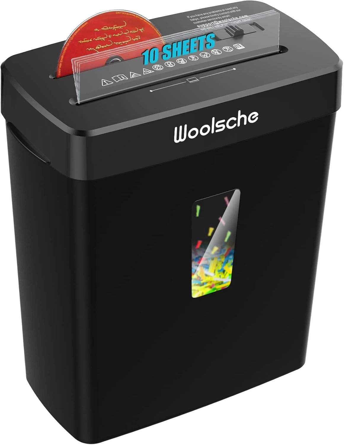 8-Sheet Cross-Cut Paper Shredder, P-4 High Security Level, Shreds Credit Cards & CDs, Home Office Document Shredder