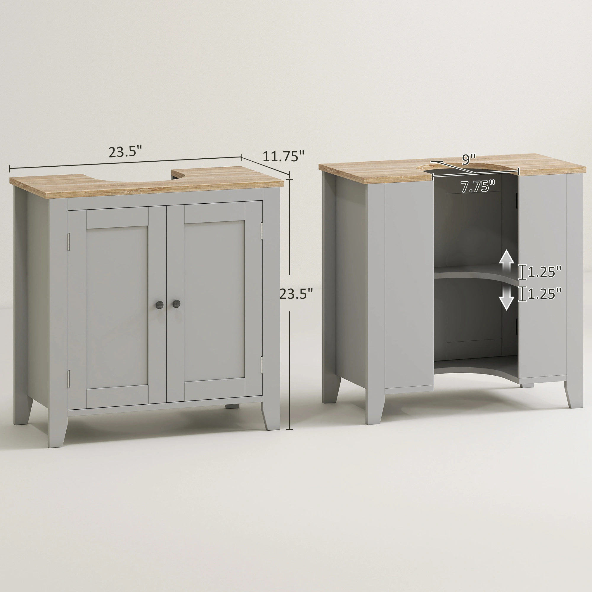 Compact Bathroom Storage Cabinet - Wall Mount Vanity Organizer with Shelf view 2