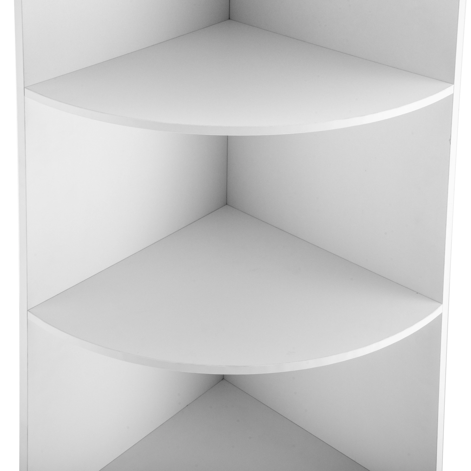 3-Tier Corner Salon Cabinet with 1 Door & 1 Drawer, 15mm E0 Grade Particleboard Matt White, 75.2" H Multipurpose Storage Cabinet for Beauty Salon Spa Bathroom Bedroom view 12
