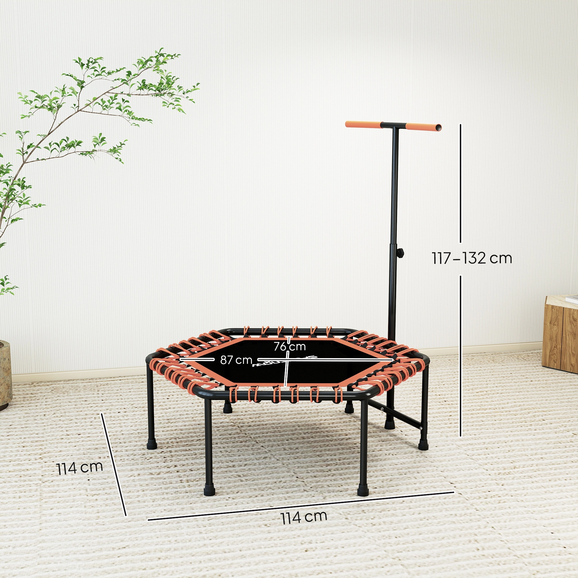 Jump Fit Pro Exercise Trampoline 40" Round Bungee Rebounder, 440 lbs Weight Capacity, Black with Handle & Carry Bag view 3