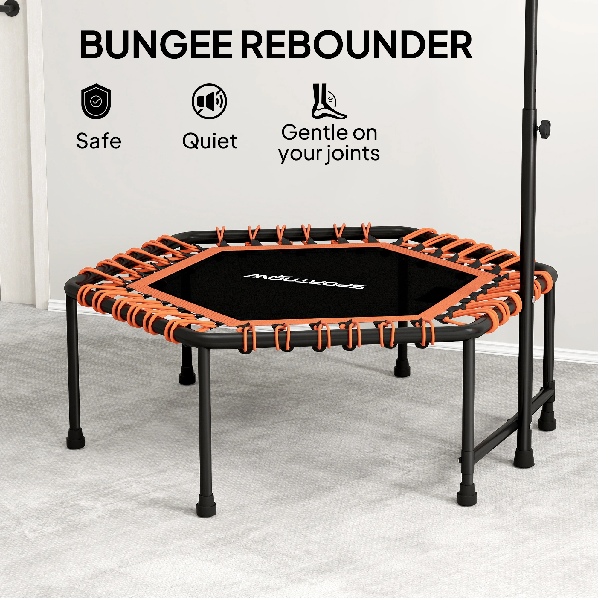 Jump Fit Pro Exercise Trampoline 40" Round Bungee Rebounder, 440 lbs Weight Capacity, Black with Handle & Carry Bag view 4