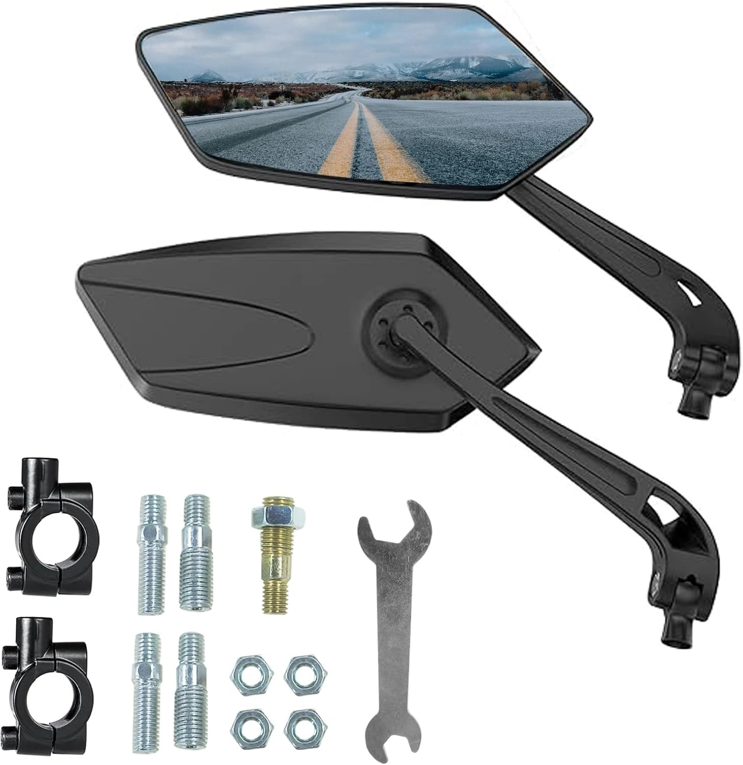 1 Pair Bike Mirror HD Wide Angle Rear View Handlebar Mirror Adjustable Cycling Rearview Rectangle Mirrors for Mountain Road Bikes view 2