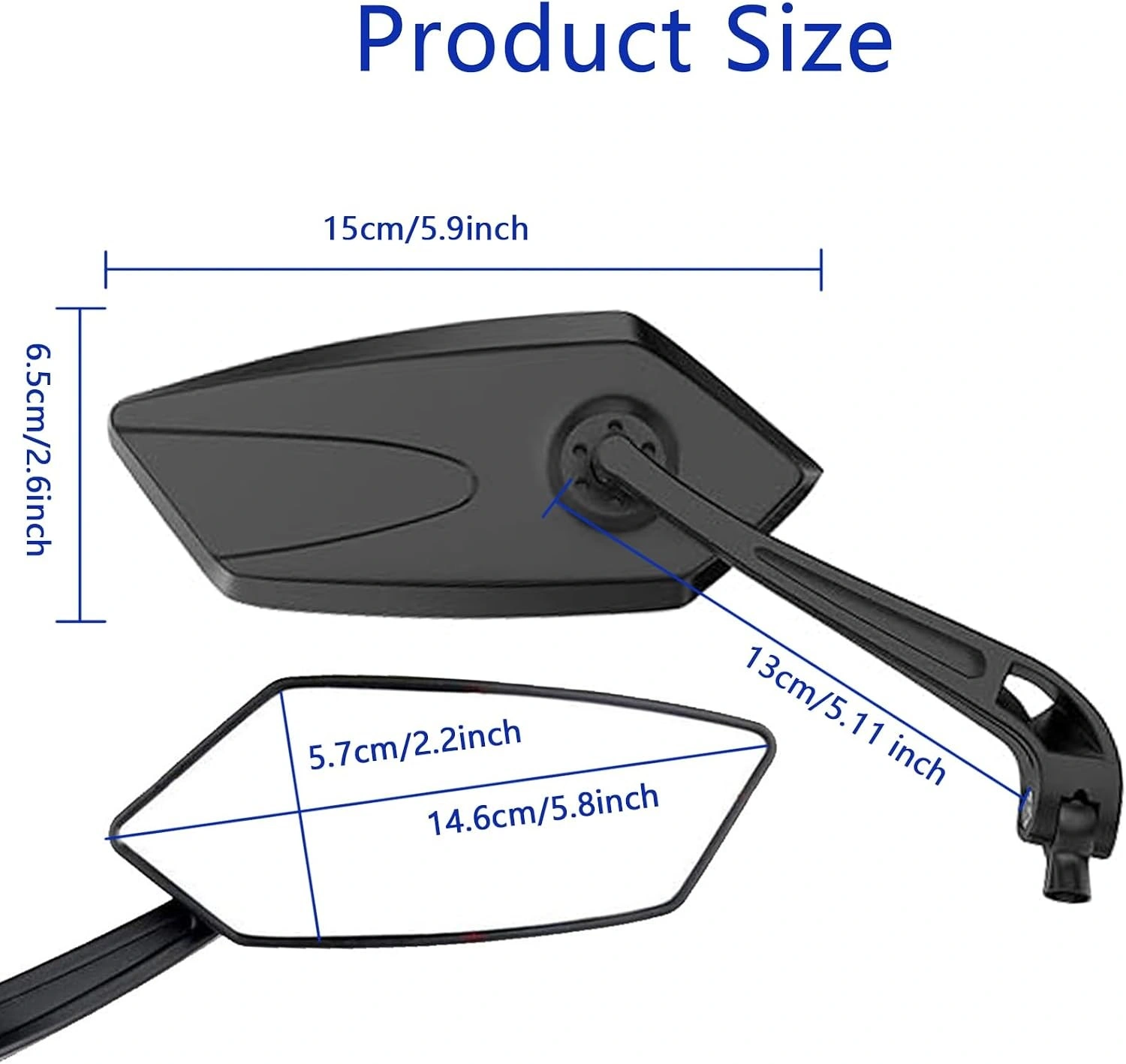 1 Pair Bike Mirror HD Wide Angle Rear View Handlebar Mirror Adjustable Cycling Rearview Rectangle Mirrors for Mountain Road Bikes view 3