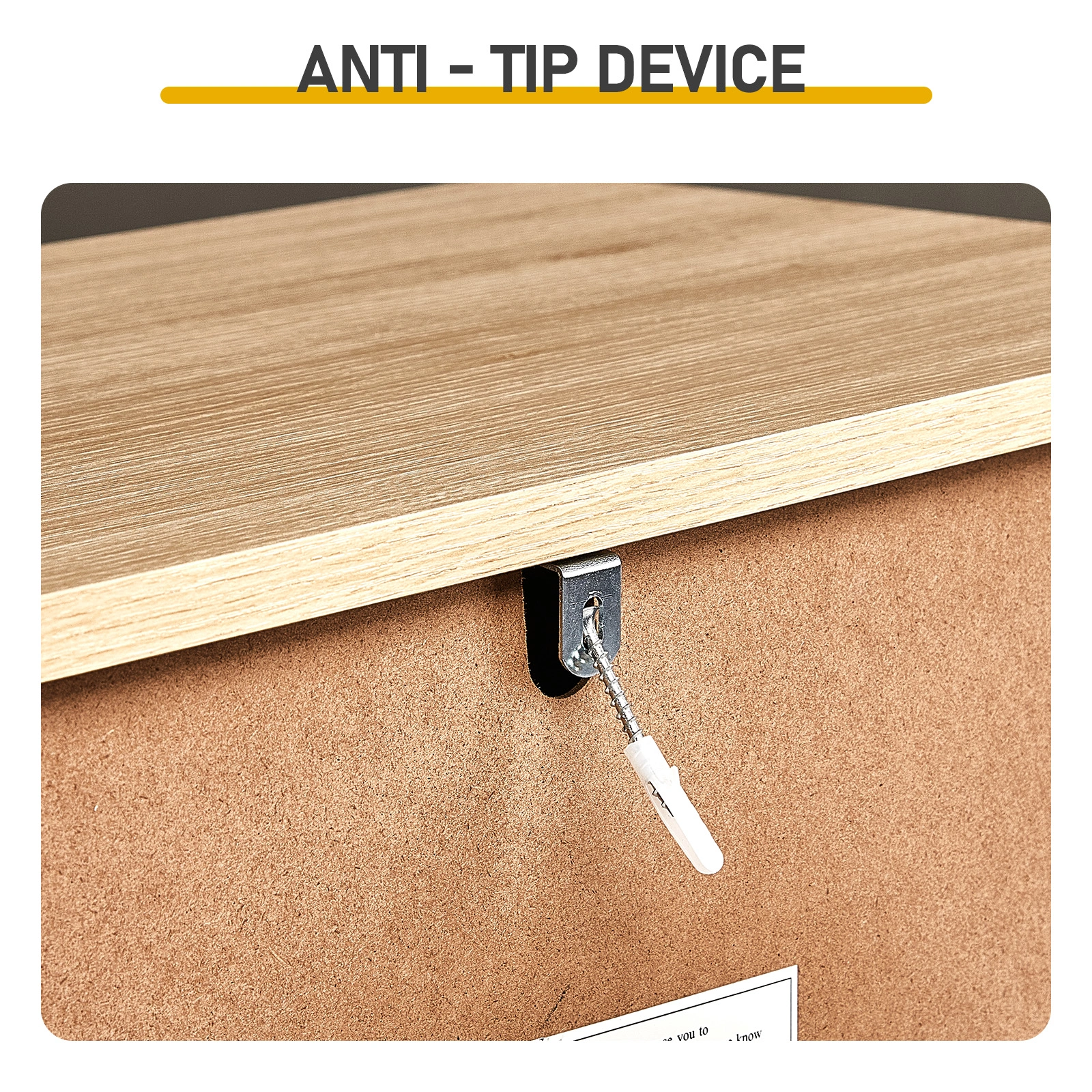 Handle-Free 4-Drawer Storage Cabinet Color-Block Drawer Dresser 23.62*14.96*30.71in Wood-Tone Cabinet Body + White Drawer Fronts view 7