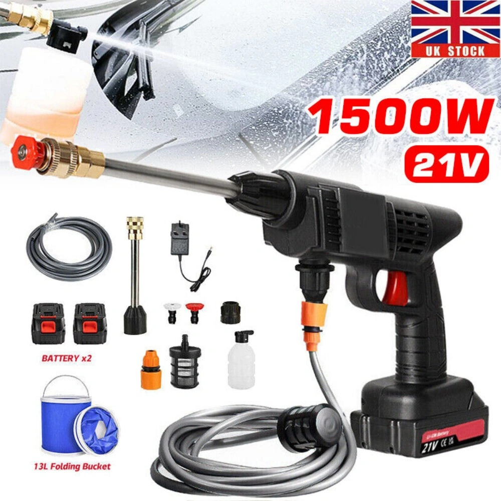 Portable Cordless Car High Pressure Washer, 2-Battery Jet Water Cleaner Gun, No Bucket Needed