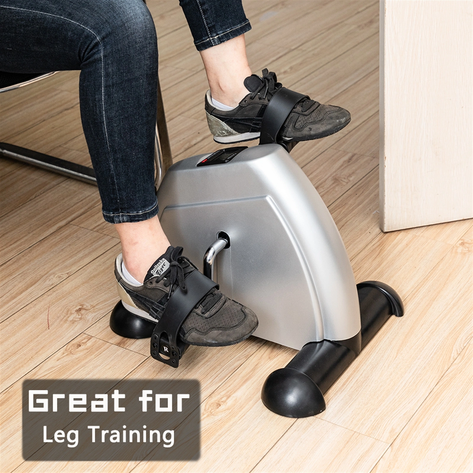 W002K Silver Mini Exercise Bike, Hands and Feet Trainer Pedal Exerciser for Home Use, Compact Fitness Machine view 8