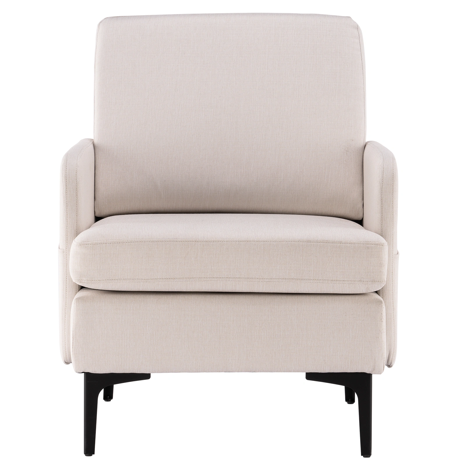 Beige Lounge Chair, Comfy Single Sofa Accent Chair with Padded Seat for Bedroom Living Room Guest Room view 3