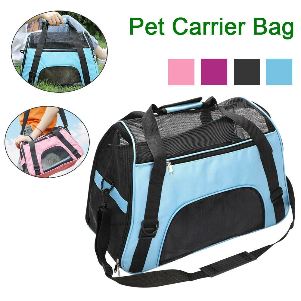 AVC Large Soft Fabric Pet Carrier Bag, Foldable Portable Dog Cat Travel Backpack - Pink view 5