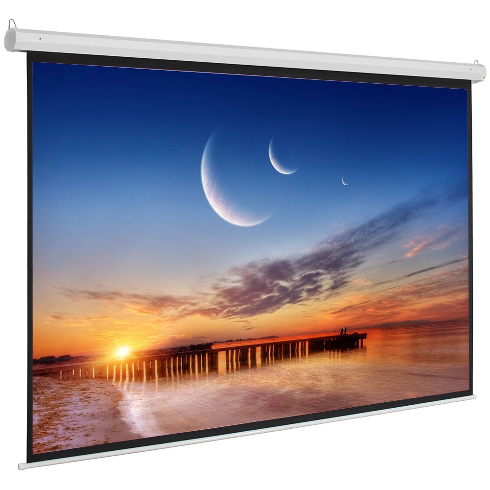 92" 16:9 80" x 45" Viewing Area Motorized Projector Screen with Remote Control Matte White view 5