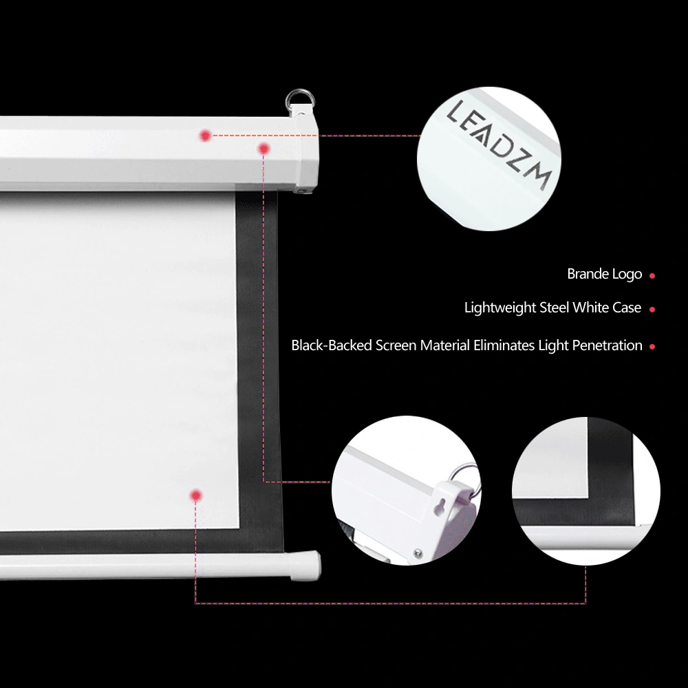 92" 16:9 80" x 45" Viewing Area Motorized Projector Screen with Remote Control Matte White view 8
