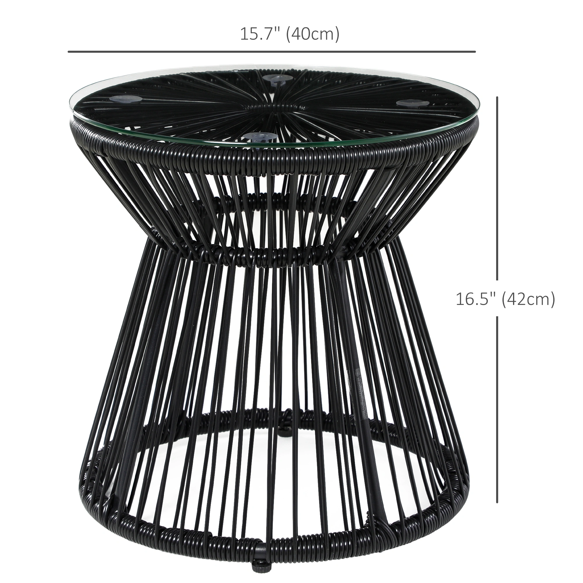 Modern Rattan Coffee Table with Storage Shelf, Woven Accent Table for Living Room, Bedroom, Patio Outdoor Use view 3
