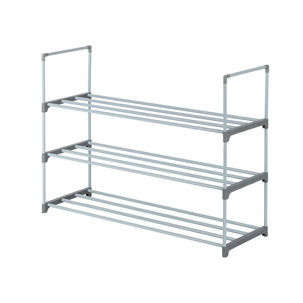 3-Tier Shoe Rack Tower Shelf Storage Organizer for Bedroom, Entryway, Hallway, Closet - Gray