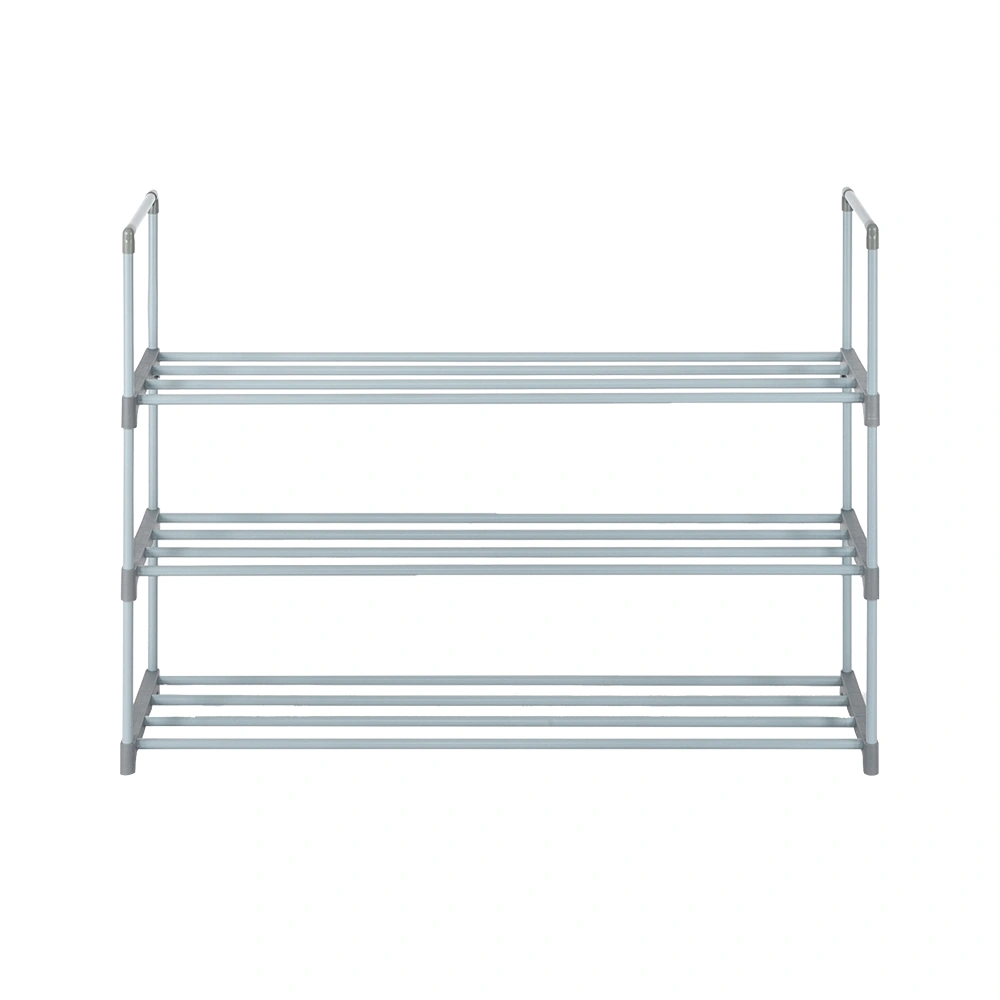 3-Tier Shoe Rack Tower Shelf Storage Organizer for Bedroom, Entryway, Hallway, Closet - Gray view 2