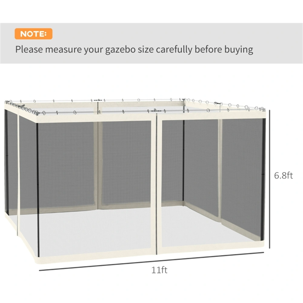 Mesh Sidewall Netting Replacement for 10x12 Canopy Gazebo Tent with Zippers Side Wall Screen Only view 3