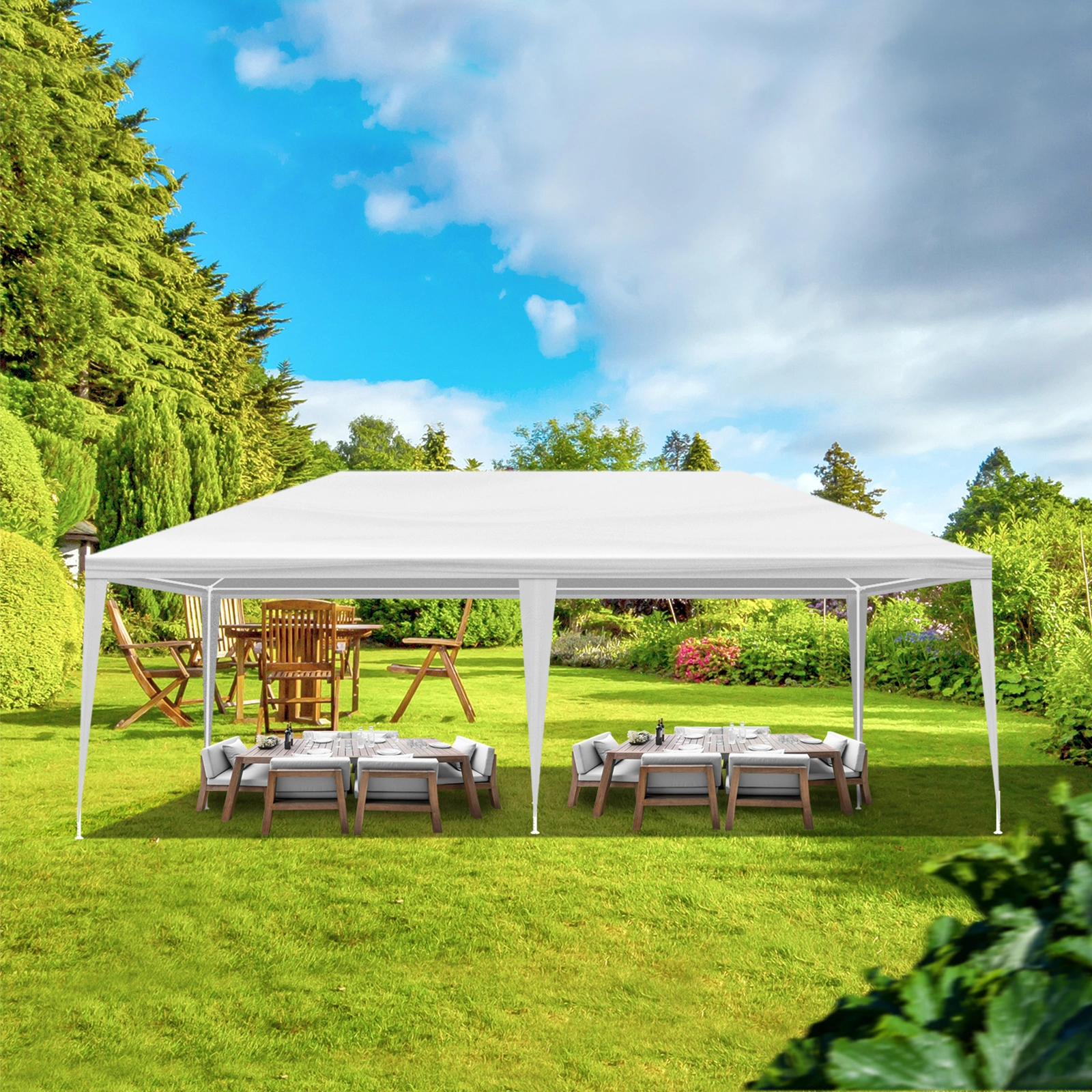 3*6m Non-Cloth PE Cloth Plastic Sprayed Iron Pipe Outdoor Party Tent White view 10