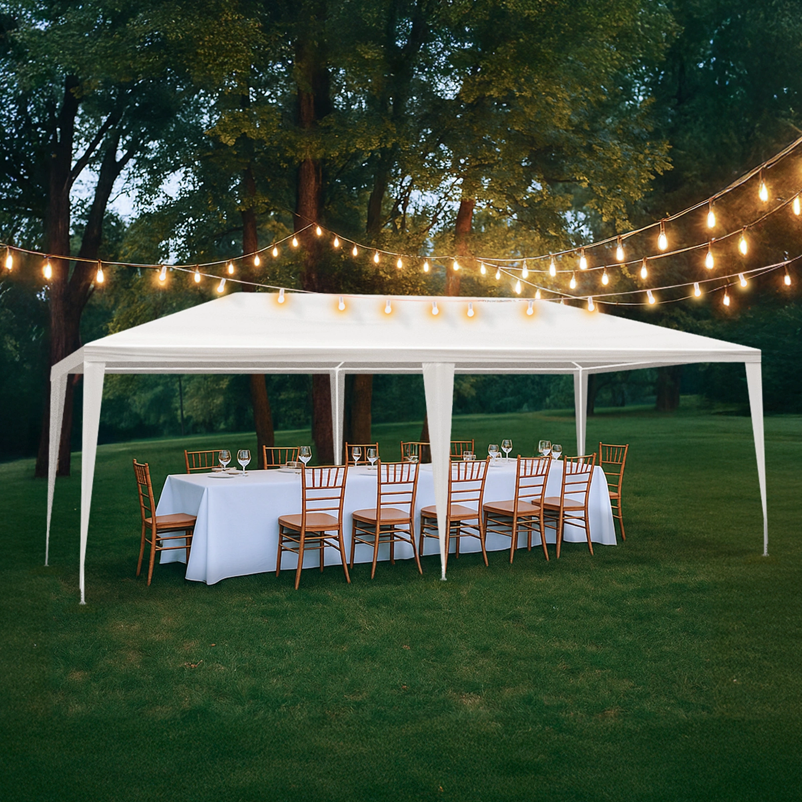 3*6m Non-Cloth PE Cloth Plastic Sprayed Iron Pipe Outdoor Party Tent White view 9