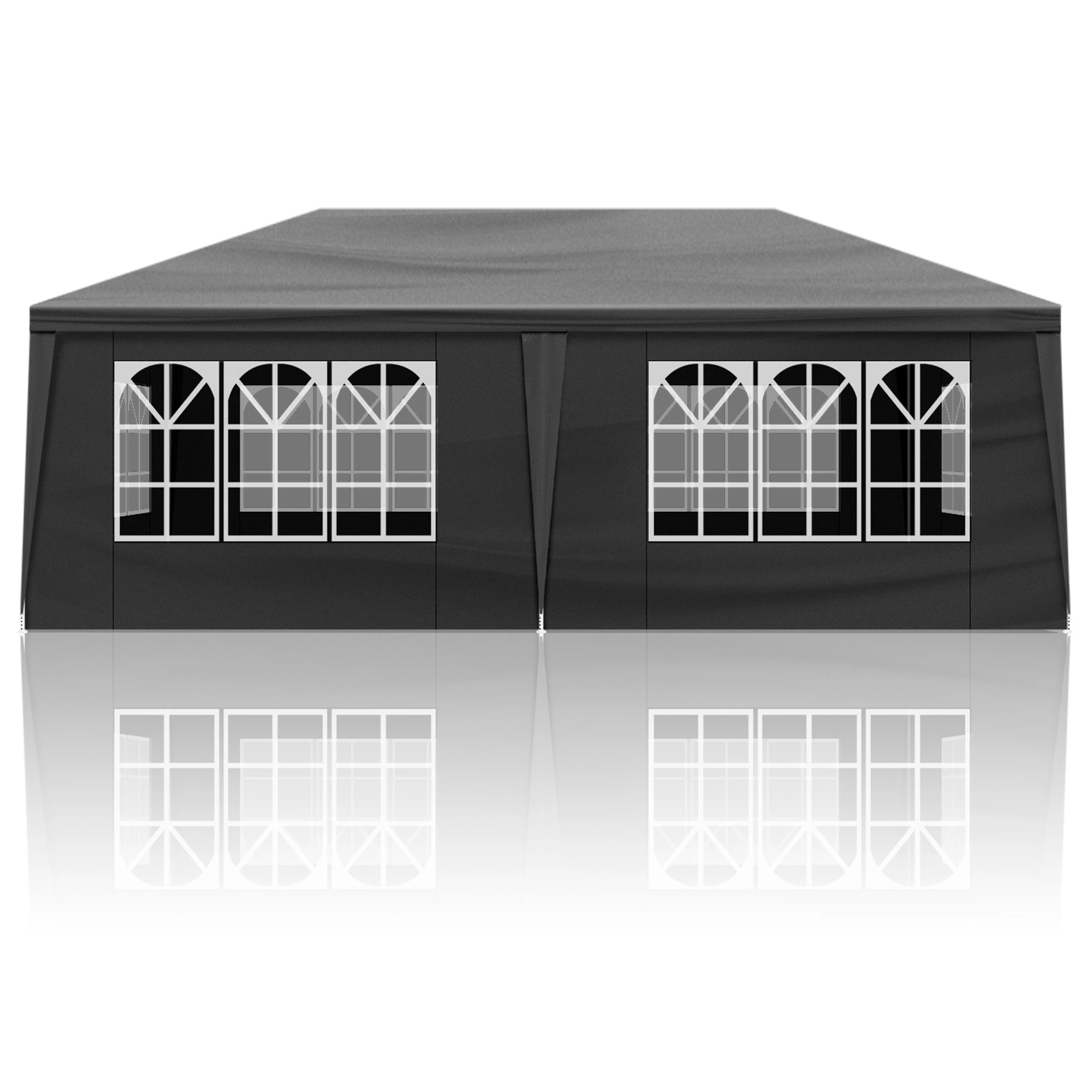 10'x20' Outdoor Party Tent with 6 Removable Sidewalls, Waterproof Canopy Patio Wedding Gazebo, Black view 8