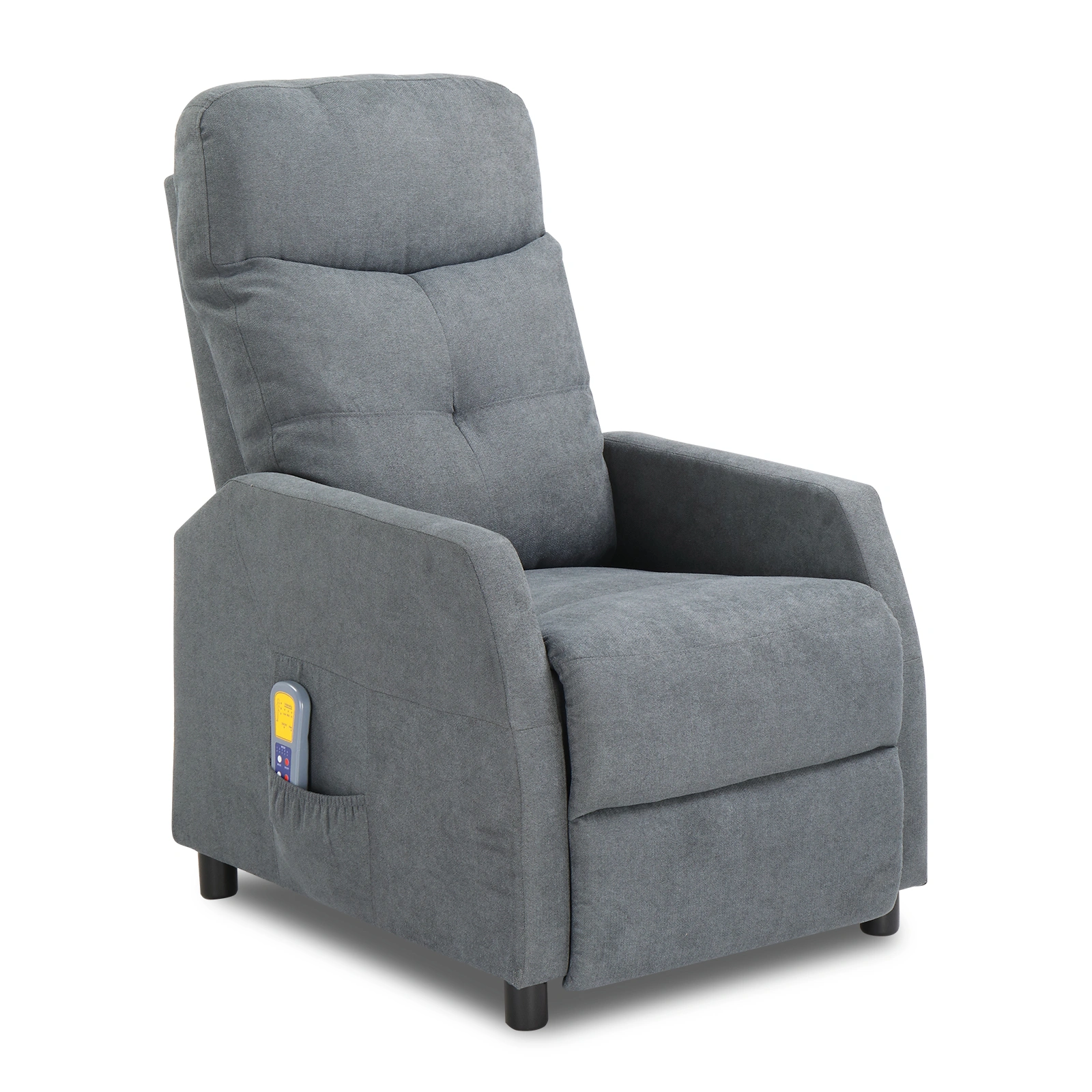 Light Gray Fabric Recliner Chair with 6-Point Massage & Heating Function, Electric Power Reclining Rocker, Home Theater Loveseat Sofa view 3
