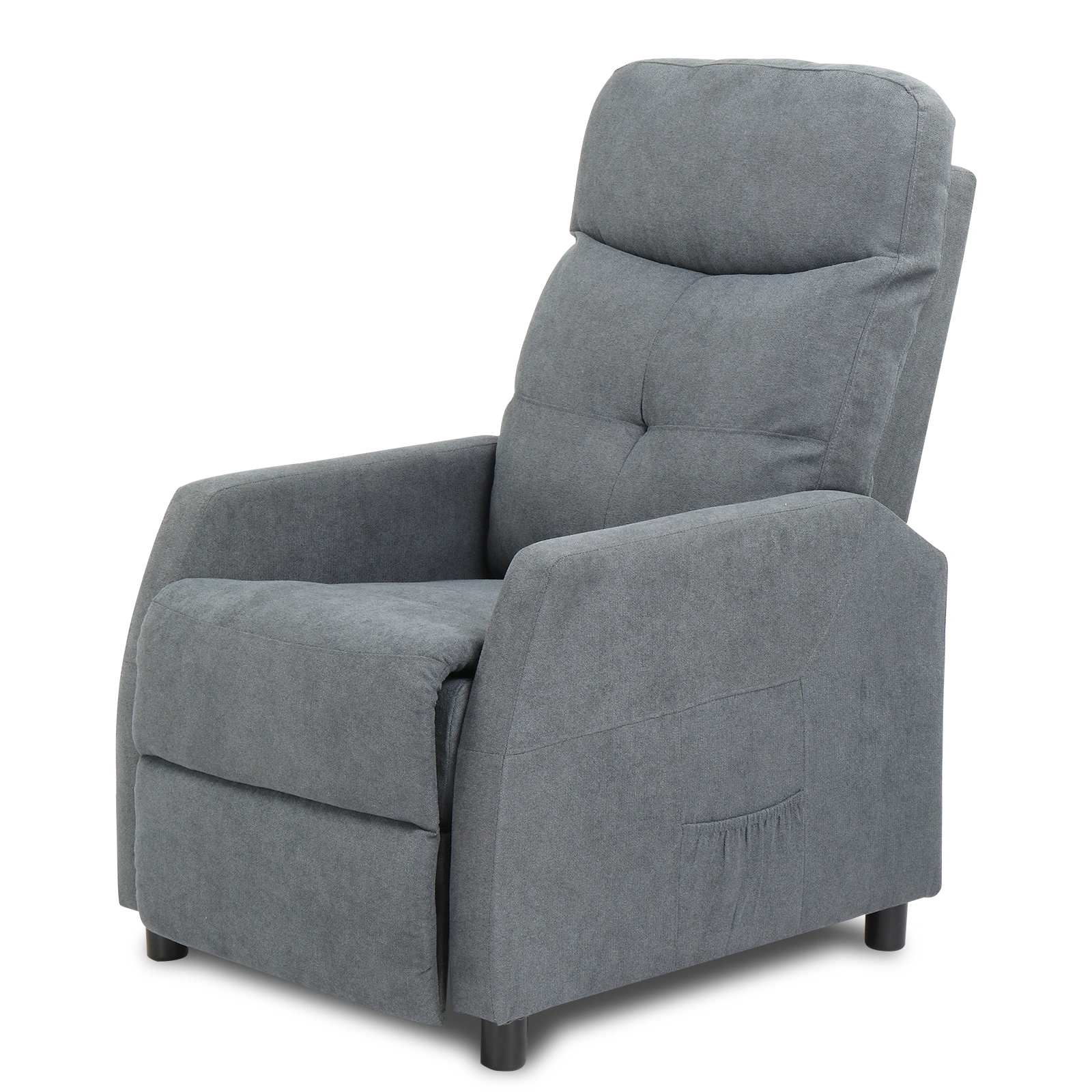 Light Gray Fabric Recliner Chair with 6-Point Massage & Heating Function, Electric Power Reclining Rocker, Home Theater Loveseat Sofa view 5