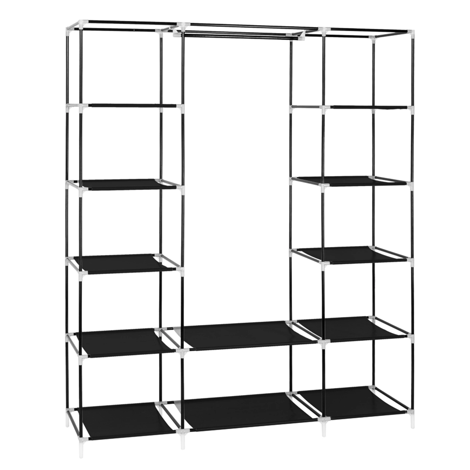 69" Portable Clothes Closet Wardrobe Storage Organizer with Non-Woven Fabric Quick and Easy to Assemble Extra Strong and Durable Black view 7