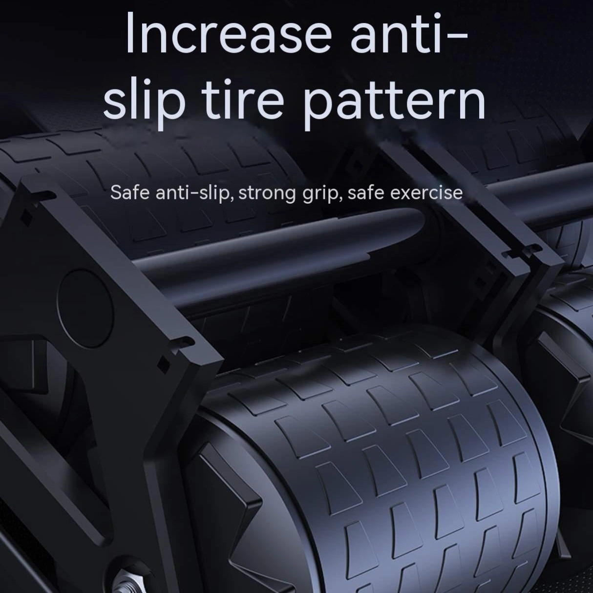 Black PP Steel Ab Roller Kneeling Abdominal Trainer with Thick Knee Pad - 150KG Heavy Duty Load Capacity view 5