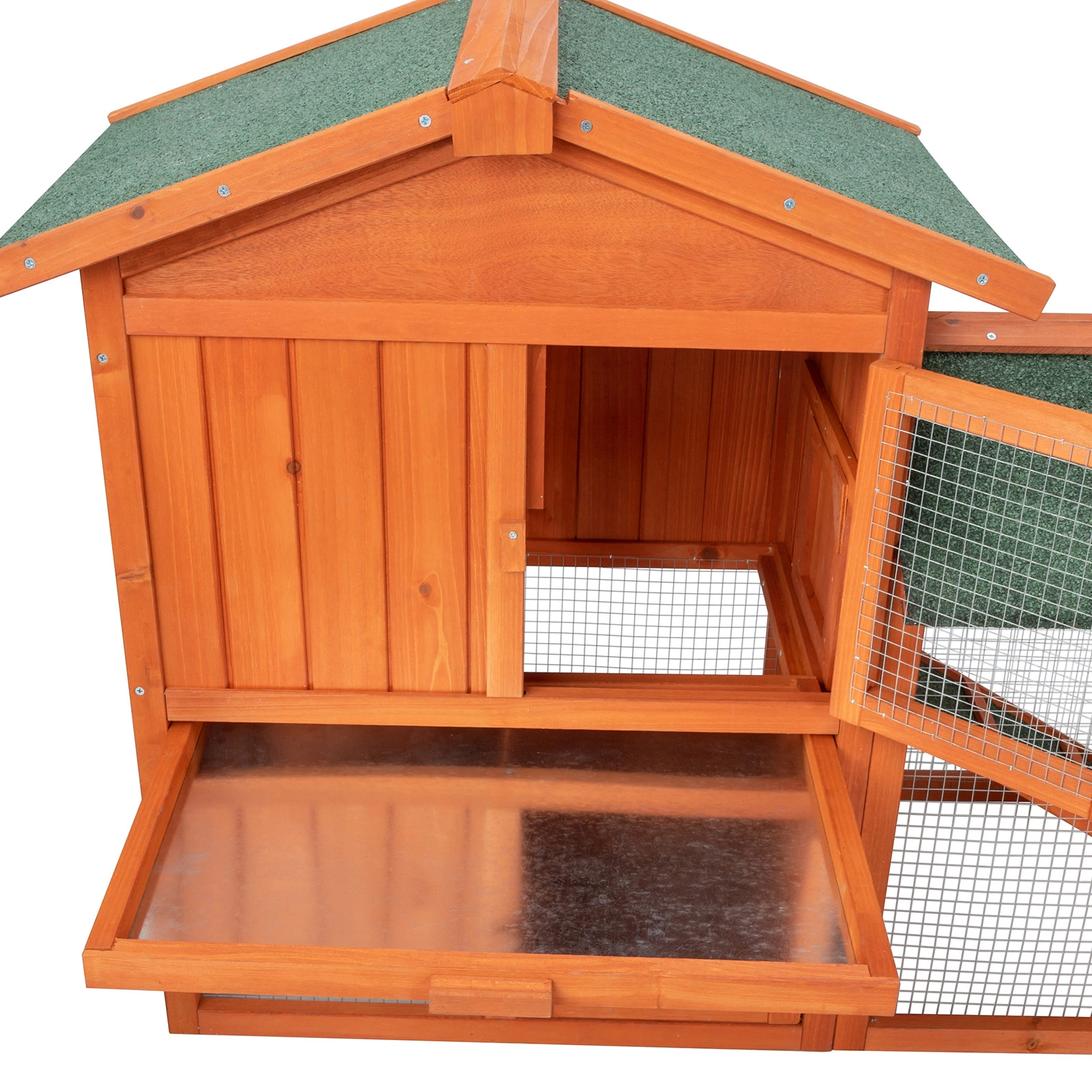 61" Wooden Chicken Coop Hen House with Ramp, Rabbit Hutch Poultry Cage for Indoor Outdoor Use view 3
