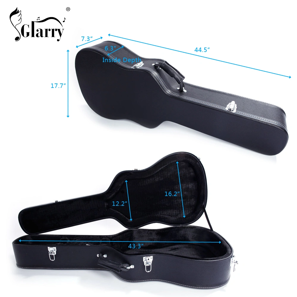 41" Folk Guitar Hardshell Case Microgroove Flat Black Fits Most Acoustic Guitars view 17