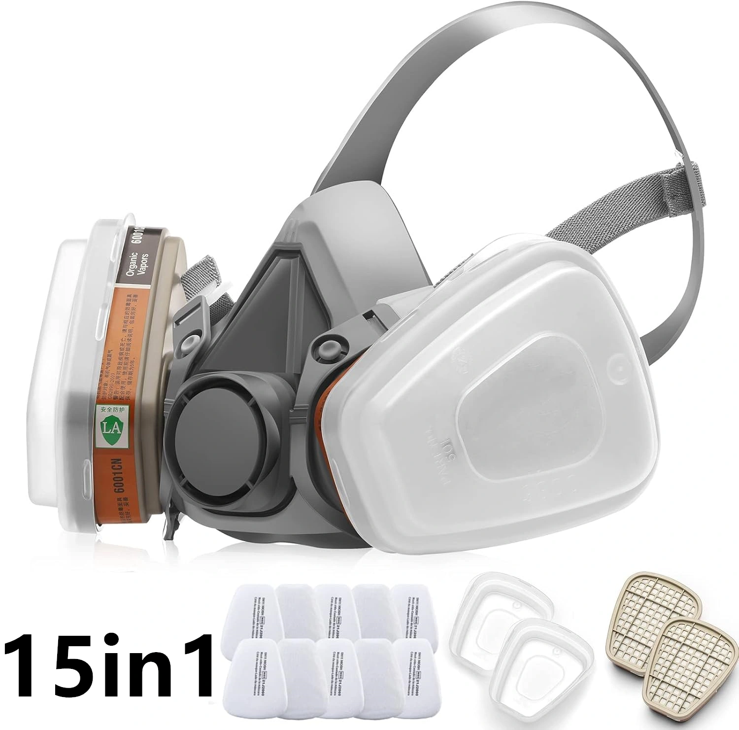 Reusable Half Face Shield Respirator Safety Mask for Painting Welding Sanding Dust Protection view 3