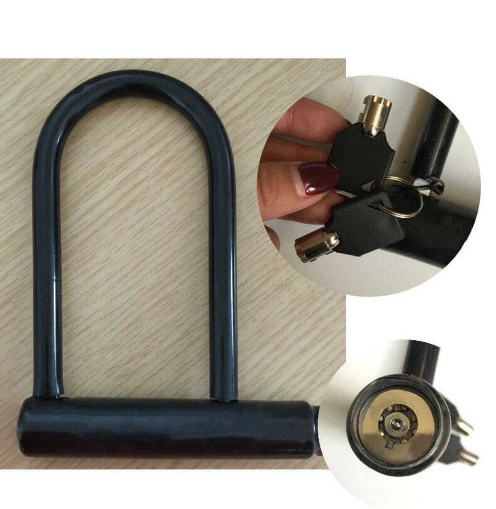 Heavy Duty U-Shaped Bike Cable Lock with Plum Pin & 2 Keys - Anti-Theft Bicycle Security