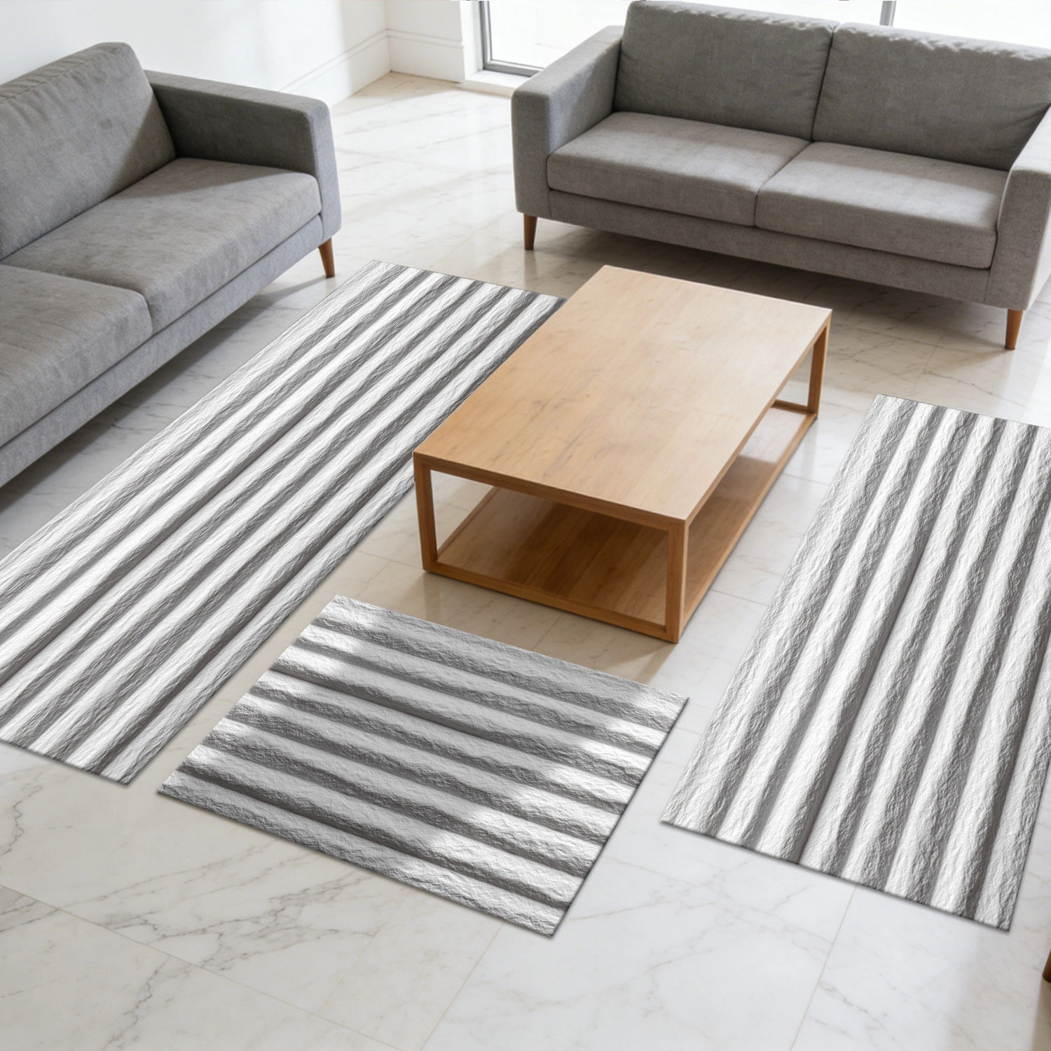 Three-piece kitchen rug set, non-slip and washable, abstract pattern kitchen hallway rug, soft and comfortable, suitable for sinks, floors, entrances, hallways and bathrooms. view 11