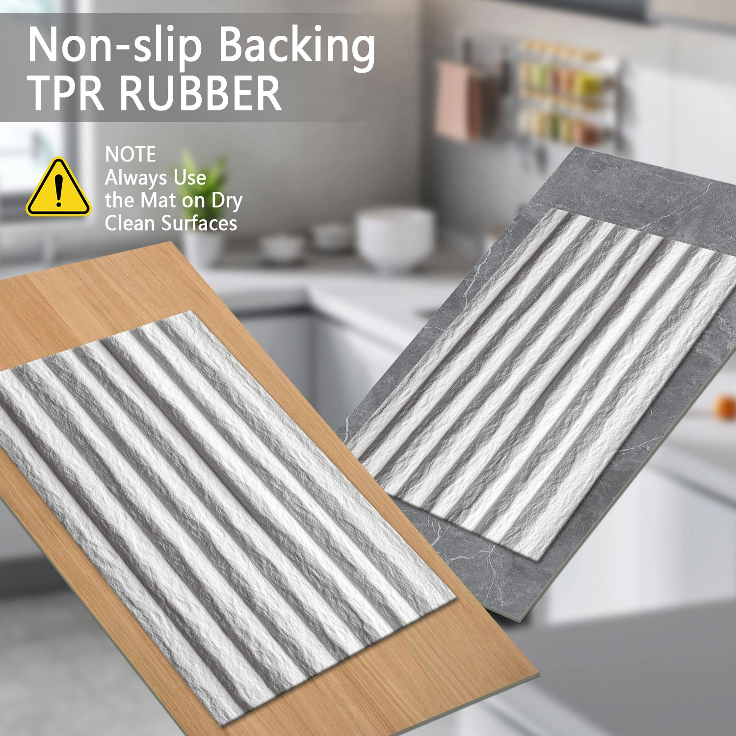 Three-piece kitchen rug set, non-slip and washable, abstract pattern kitchen hallway rug, soft and comfortable, suitable for sinks, floors, entrances, hallways and bathrooms. view 6