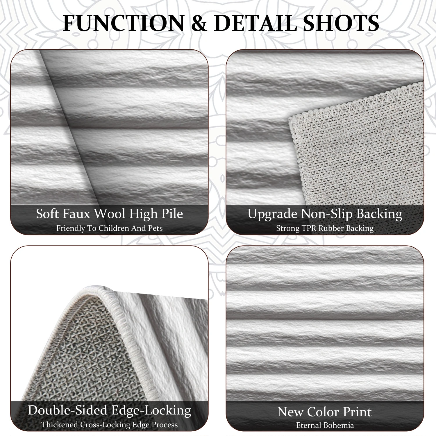 Three-piece kitchen rug set, non-slip and washable, abstract pattern kitchen hallway rug, soft and comfortable, suitable for sinks, floors, entrances, hallways and bathrooms. view 7