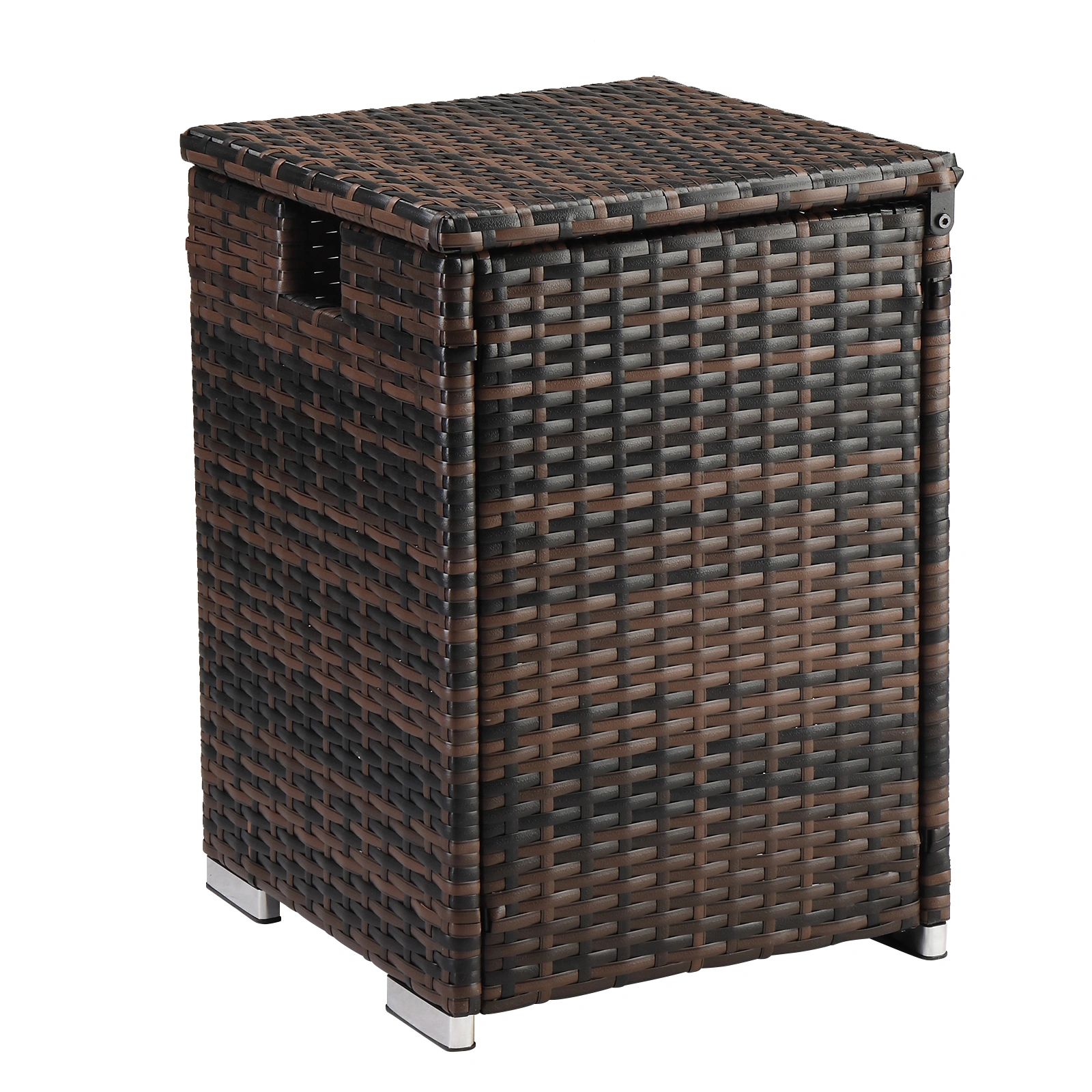 40*40*57cm Iron Frame Gas Bottle Storage Rattan Side Table Brown Gradient view 14