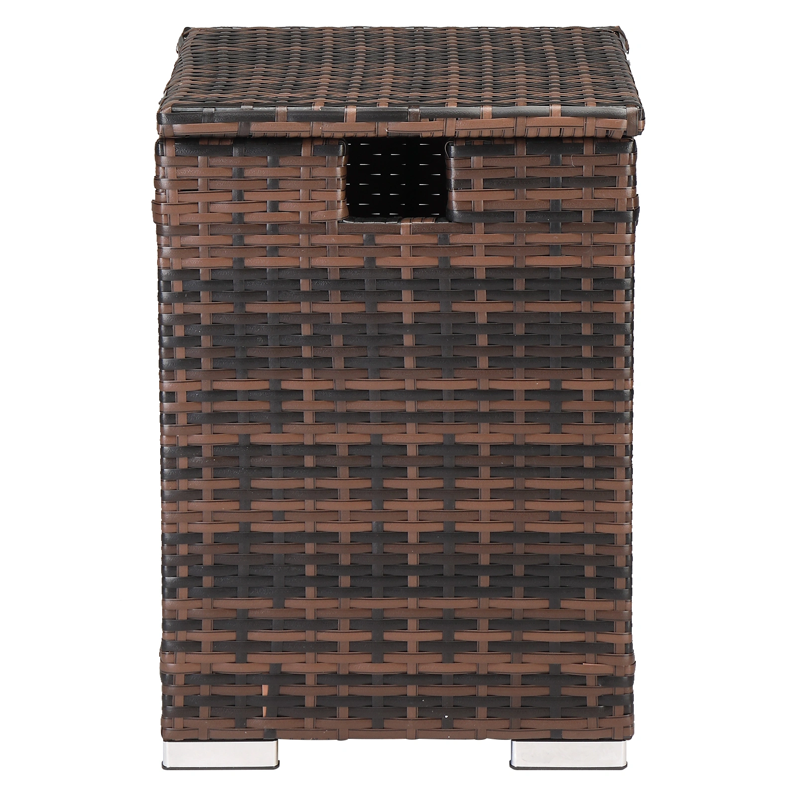 40*40*57cm Iron Frame Gas Bottle Storage Rattan Side Table Brown Gradient view 2